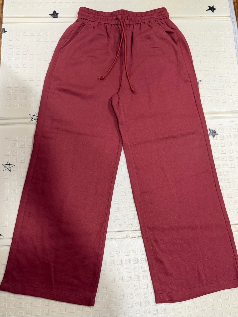 HALARA Relaxed Drawstring Pants - Burgundy
